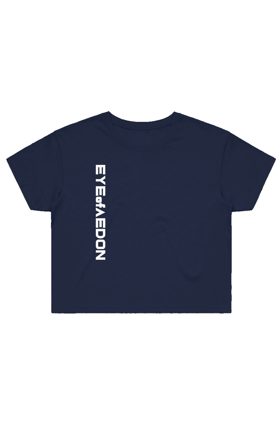 EYEofAEDON VERTIC CROP TEE (NAVY)