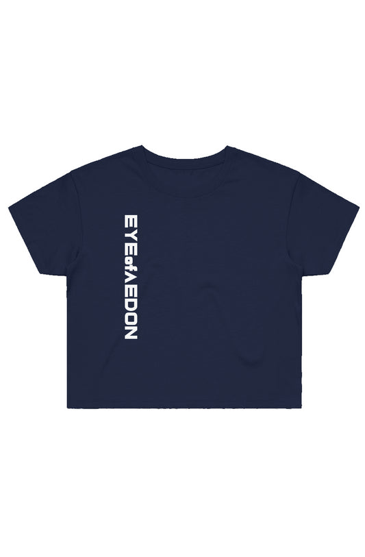 EYEofAEDON VERTIC CROP TEE (NAVY)