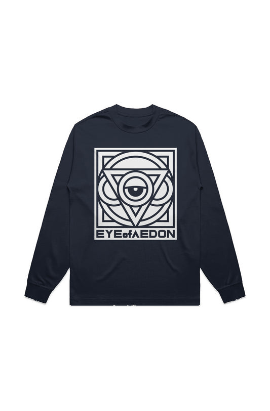 THIRD EYE MIRRORED LONG SLEEVE TEE (MIDNIGHT BLUE)