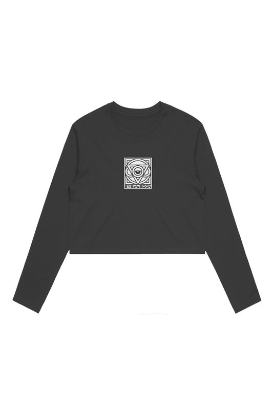 THIRD EYE LONG SLEEVE CROP TEE (BLACK)