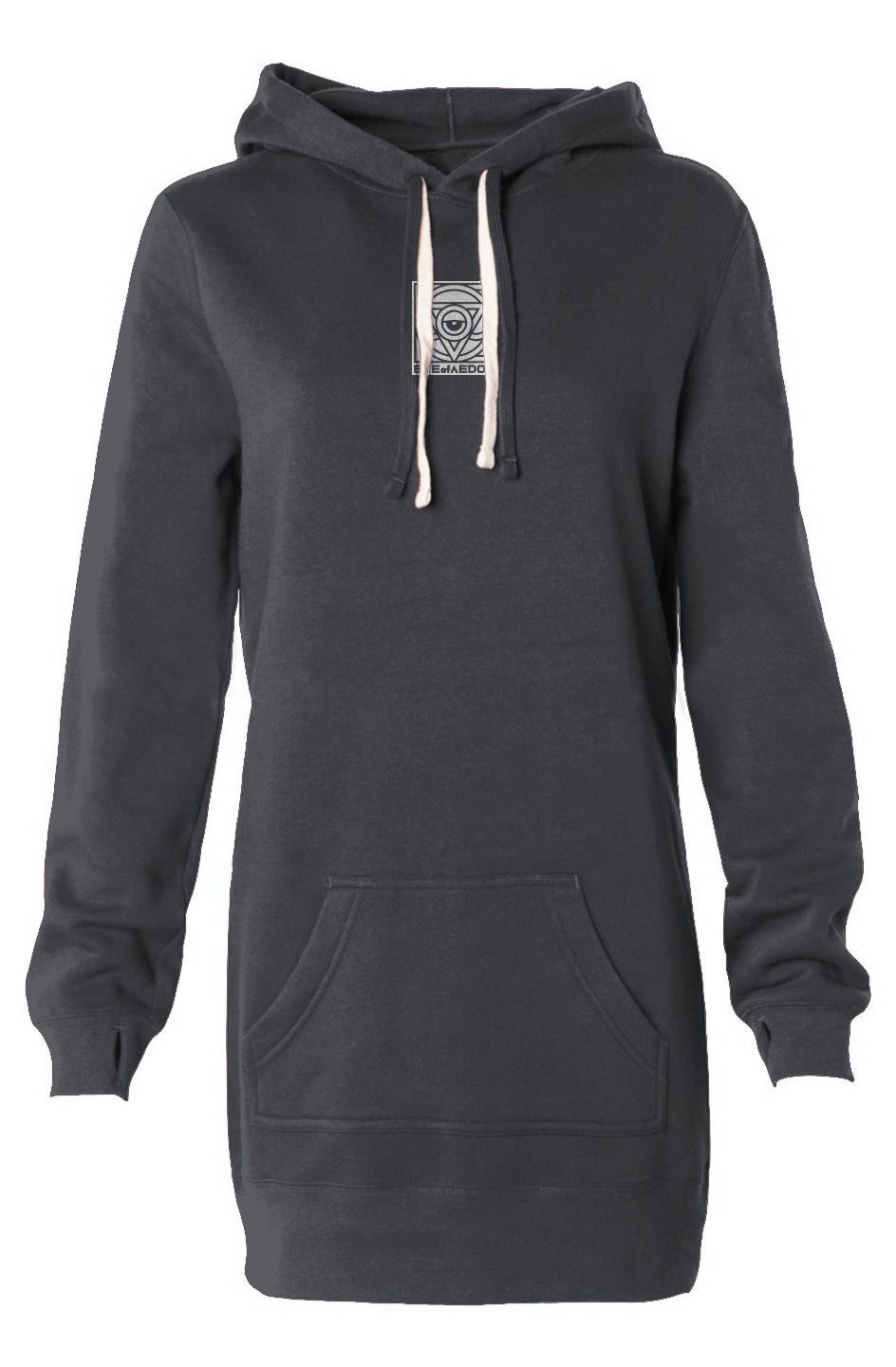 THIRD EYE HOODED SWEATSHIRT DRESS (CARBON)