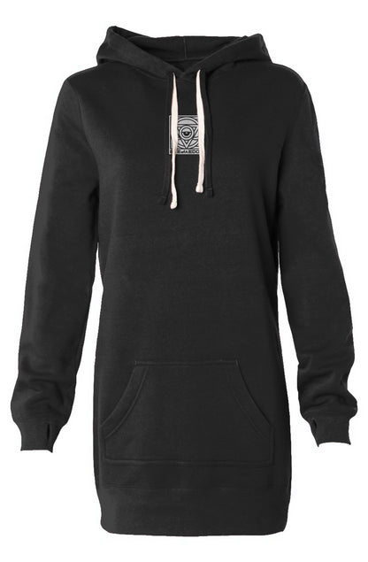 THIRD EYE HOODED SWEATSHIRT DRESS (BLACK)