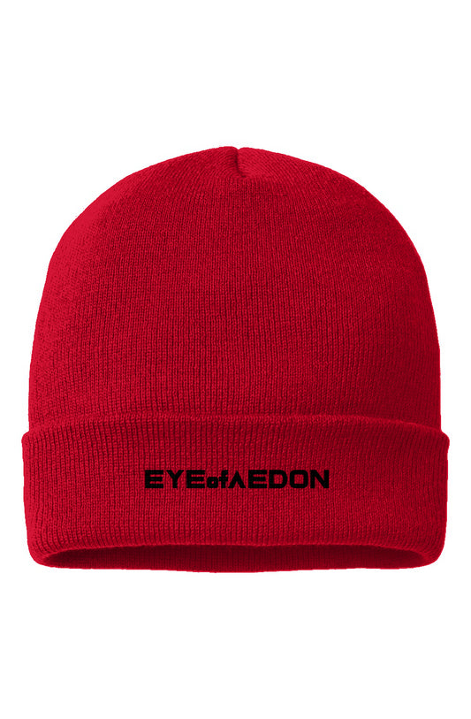 EYEofAEDON BEANIE (RED/BLACK)