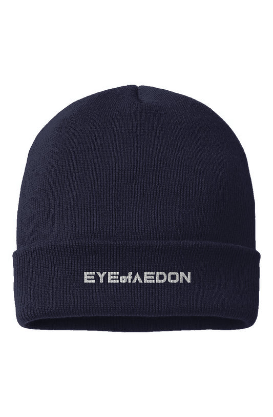 EYEofAEDON BEANIE (NAVY/WHITE)