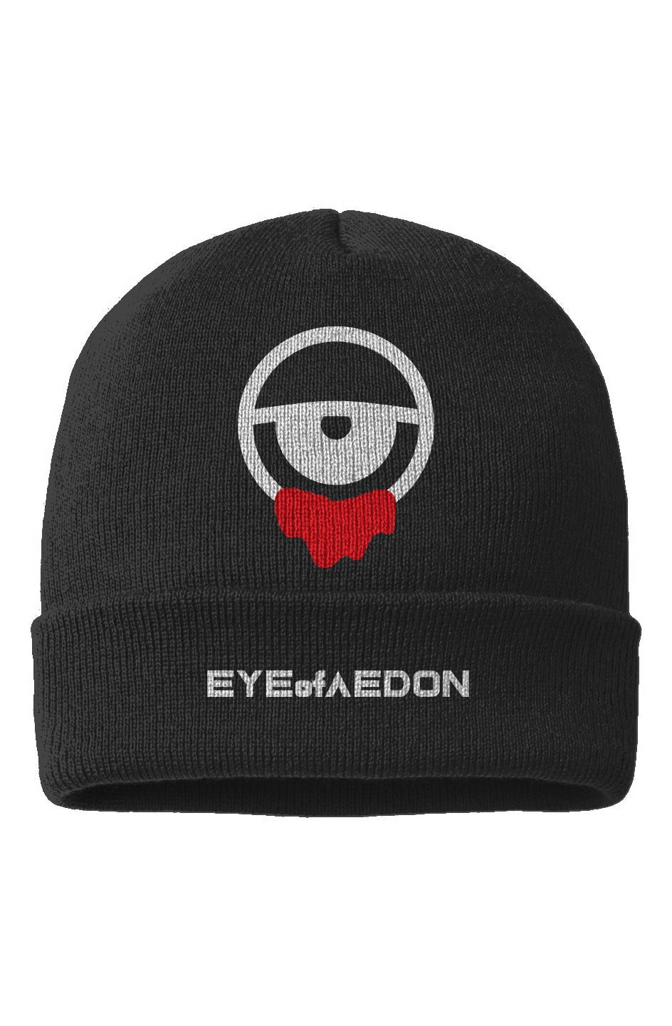 SACRIFICIAL EYE BEANIE (BLACK/WHITE/RED)